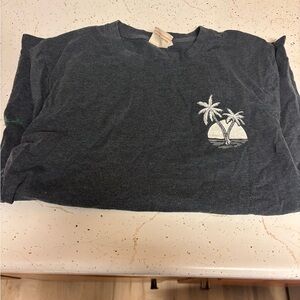 Gray T-Shirt with Palm Tree Design